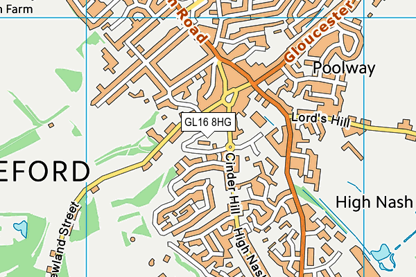 GL16 8HG map - OS VectorMap District (Ordnance Survey) GL16 8HG map - OS VectorMap District (Ordnance Survey)