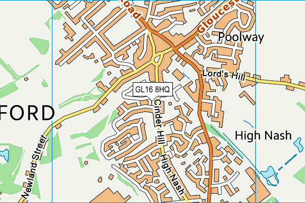 GL16 8HQ map - OS VectorMap District (Ordnance Survey) GL16 8HQ map - OS VectorMap District (Ordnance Survey)