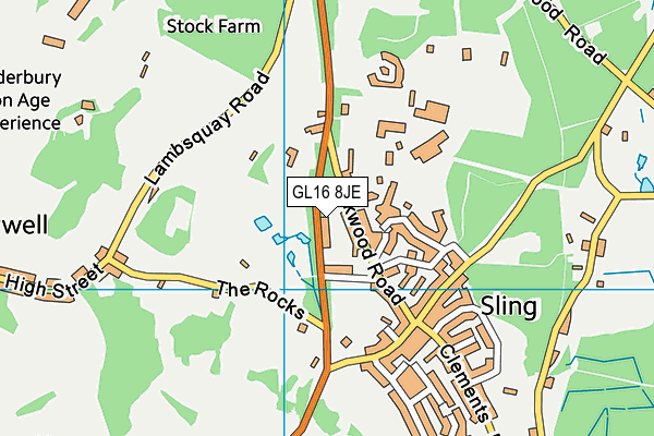 GL16 8JE map - OS VectorMap District (Ordnance Survey) GL16 8JE map - OS VectorMap District (Ordnance Survey)