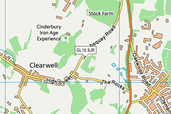 GL16 8JR map - OS VectorMap District (Ordnance Survey) GL16 8JR map - OS VectorMap District (Ordnance Survey)