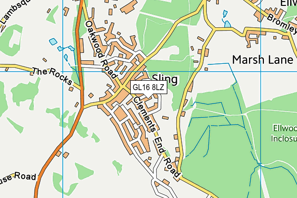 GL16 8LZ map - OS VectorMap District (Ordnance Survey)