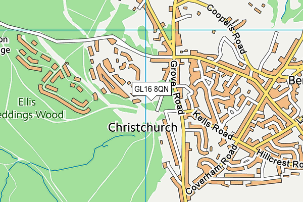 GL16 8QN map - OS VectorMap District (Ordnance Survey) GL16 8QN map - OS VectorMap District (Ordnance Survey)