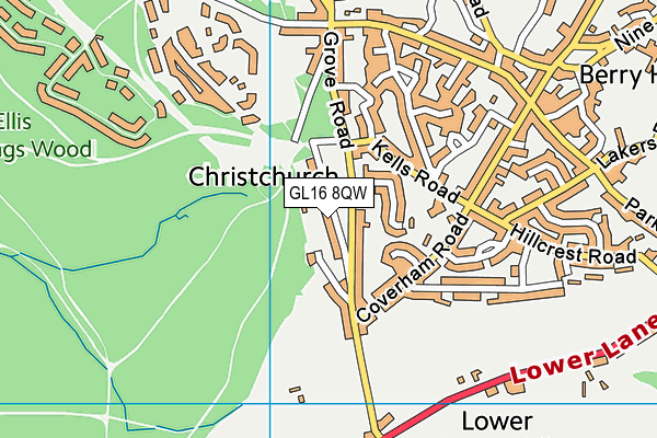 GL16 8QW map - OS VectorMap District (Ordnance Survey) GL16 8QW map - OS VectorMap District (Ordnance Survey)