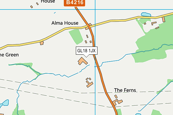 GL18 1JX map - OS VectorMap District (Ordnance Survey) GL18 1JX map - OS VectorMap District (Ordnance Survey)