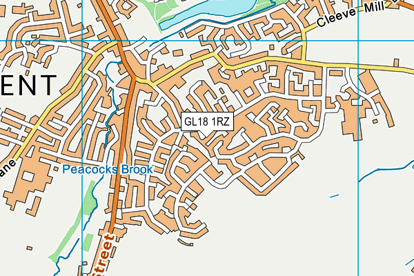 GL18 1RZ map - OS VectorMap District (Ordnance Survey)