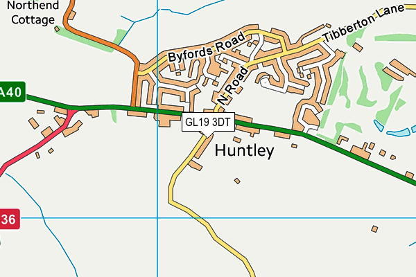 GL19 3DT map - OS VectorMap District (Ordnance Survey)