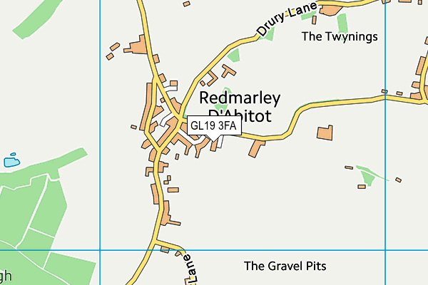 GL19 3FA map - OS VectorMap District (Ordnance Survey)