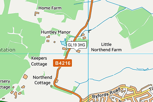 GL19 3HG map - OS VectorMap District (Ordnance Survey)