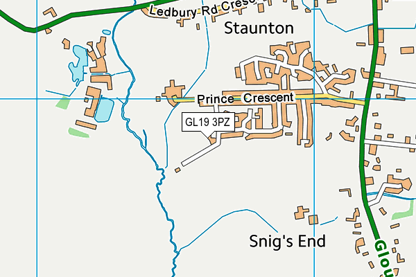 GL19 3PZ map - OS VectorMap District (Ordnance Survey)