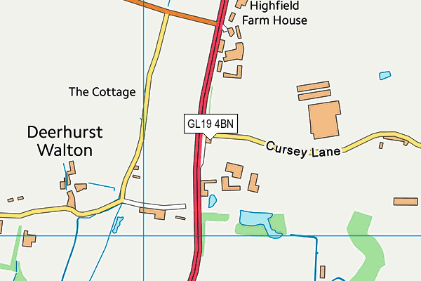 GL19 4BN map - OS VectorMap District (Ordnance Survey) GL19 4BN map - OS VectorMap District (Ordnance Survey)