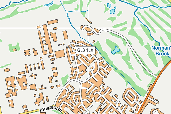 GL3 1LX map - OS VectorMap District (Ordnance Survey) GL3 1LX map - OS VectorMap District (Ordnance Survey)