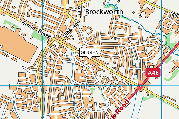 GL3 4HN map - OS VectorMap District (Ordnance Survey)