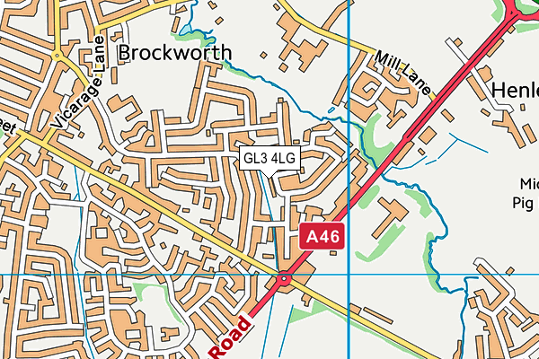GL3 4LG map - OS VectorMap District (Ordnance Survey) GL3 4LG map - OS VectorMap District (Ordnance Survey)