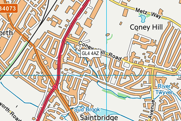 GL4 4AZ map - OS VectorMap District (Ordnance Survey) GL4 4AZ map - OS VectorMap District (Ordnance Survey)