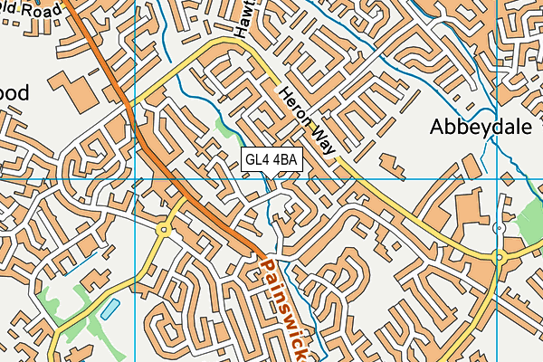 GL4 4BA map - OS VectorMap District (Ordnance Survey) GL4 4BA map - OS VectorMap District (Ordnance Survey)