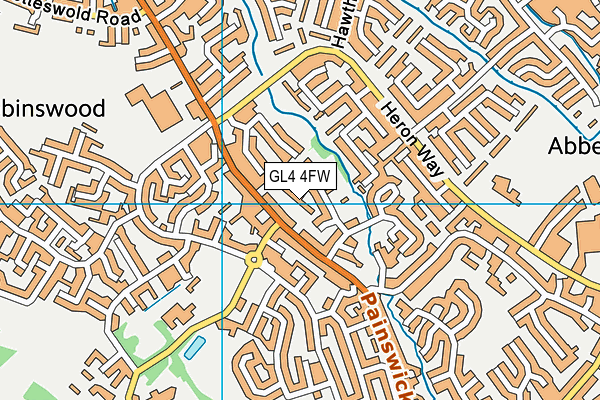 GL4 4FW map - OS VectorMap District (Ordnance Survey) GL4 4FW map - OS VectorMap District (Ordnance Survey)