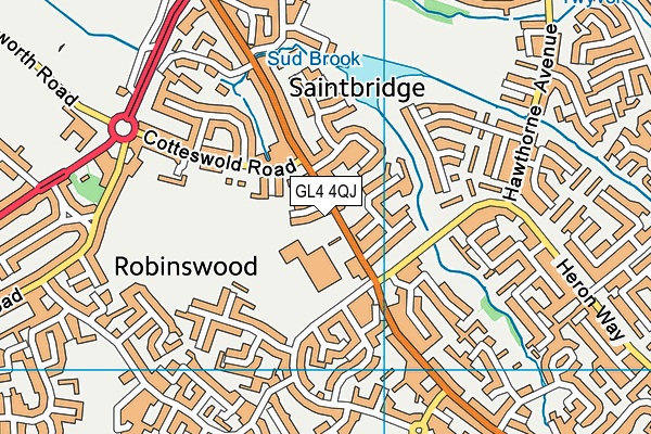 GL4 4QJ map - OS VectorMap District (Ordnance Survey) GL4 4QJ map - OS VectorMap District (Ordnance Survey)