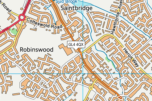 GL4 4QX map - OS VectorMap District (Ordnance Survey) GL4 4QX map - OS VectorMap District (Ordnance Survey)