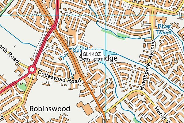 GL4 4QZ map - OS VectorMap District (Ordnance Survey) GL4 4QZ map - OS VectorMap District (Ordnance Survey)