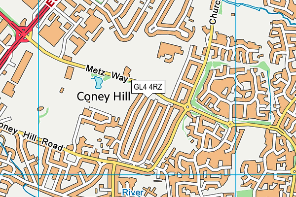 GL4 4RZ map - OS VectorMap District (Ordnance Survey) GL4 4RZ map - OS VectorMap District (Ordnance Survey)
