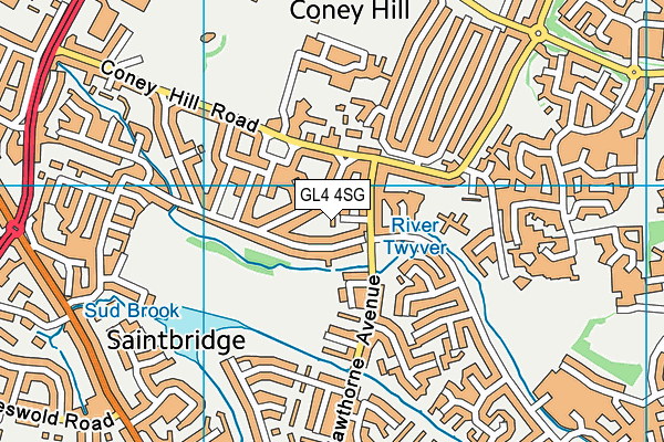 GL4 4SG map - OS VectorMap District (Ordnance Survey) GL4 4SG map - OS VectorMap District (Ordnance Survey)