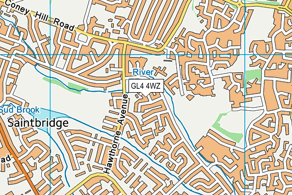 GL4 4WZ map - OS VectorMap District (Ordnance Survey) GL4 4WZ map - OS VectorMap District (Ordnance Survey)