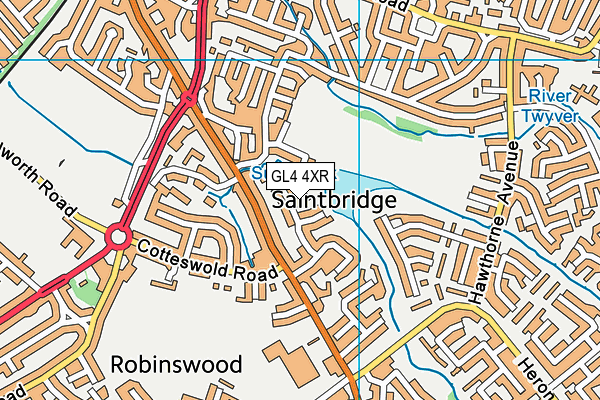 GL4 4XR map - OS VectorMap District (Ordnance Survey) GL4 4XR map - OS VectorMap District (Ordnance Survey)