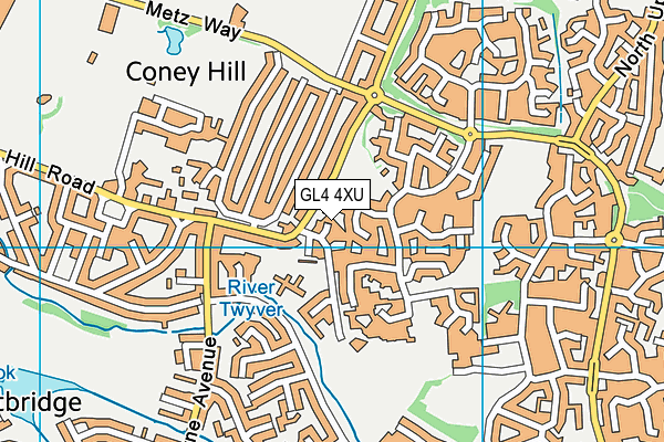 GL4 4XU map - OS VectorMap District (Ordnance Survey) GL4 4XU map - OS VectorMap District (Ordnance Survey)