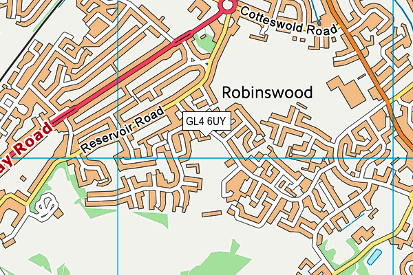 GL4 6UY map - OS VectorMap District (Ordnance Survey) GL4 6UY map - OS VectorMap District (Ordnance Survey)