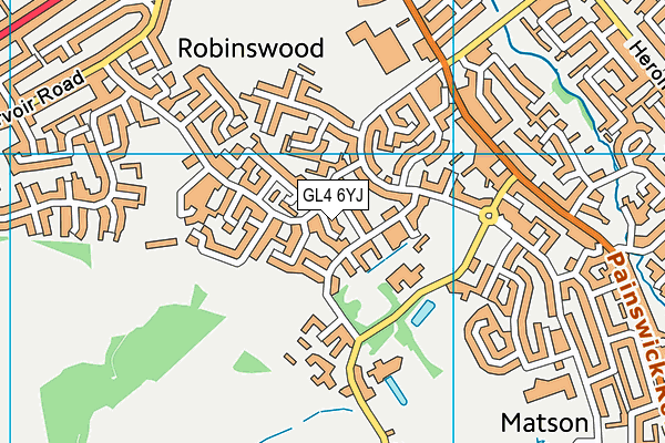 GL4 6YJ map - OS VectorMap District (Ordnance Survey) GL4 6YJ map - OS VectorMap District (Ordnance Survey)