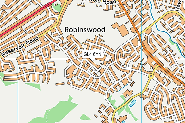 GL4 6YN map - OS VectorMap District (Ordnance Survey) GL4 6YN map - OS VectorMap District (Ordnance Survey)