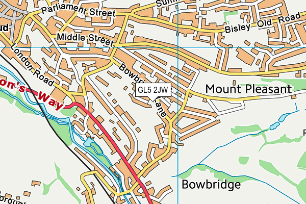 GL5 2JW map - OS VectorMap District (Ordnance Survey) GL5 2JW map - OS VectorMap District (Ordnance Survey)