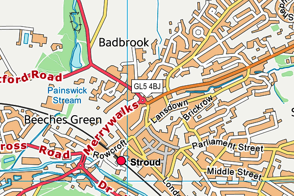 GL5 4BJ map - OS VectorMap District (Ordnance Survey) GL5 4BJ map - OS VectorMap District (Ordnance Survey)