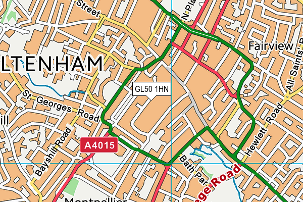 GL50 1HN map - OS VectorMap District (Ordnance Survey) GL50 1HN map - OS VectorMap District (Ordnance Survey)