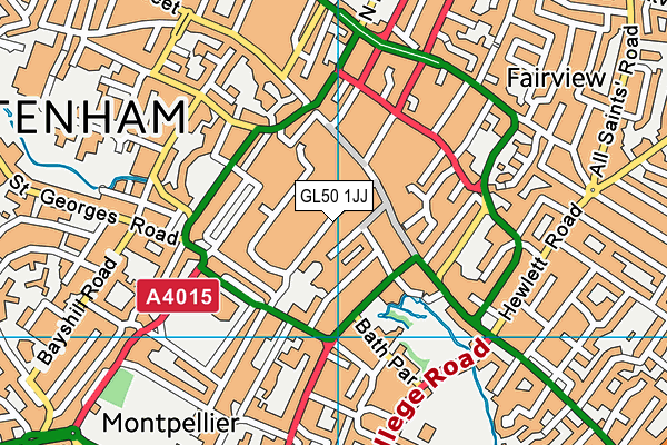 GL50 1JJ map - OS VectorMap District (Ordnance Survey)