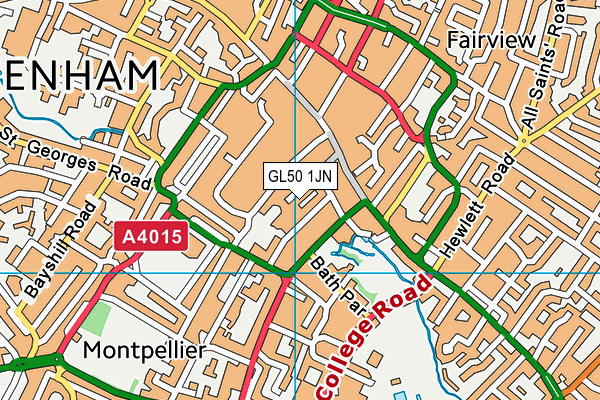 GL50 1JN map - OS VectorMap District (Ordnance Survey) GL50 1JN map - OS VectorMap District (Ordnance Survey)