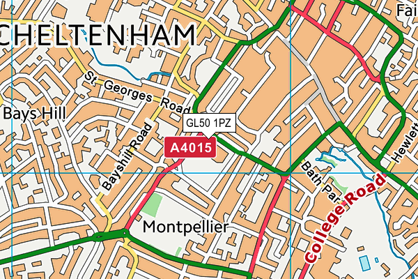 GL50 1PZ map - OS VectorMap District (Ordnance Survey) GL50 1PZ map - OS VectorMap District (Ordnance Survey)