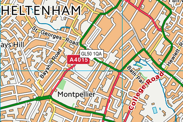 GL50 1QA map - OS VectorMap District (Ordnance Survey) GL50 1QA map - OS VectorMap District (Ordnance Survey)