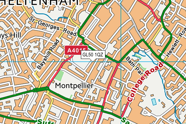GL50 1QZ map - OS VectorMap District (Ordnance Survey)