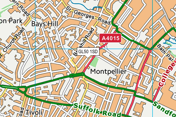 GL50 1SD map - OS VectorMap District (Ordnance Survey) GL50 1SD map - OS VectorMap District (Ordnance Survey)