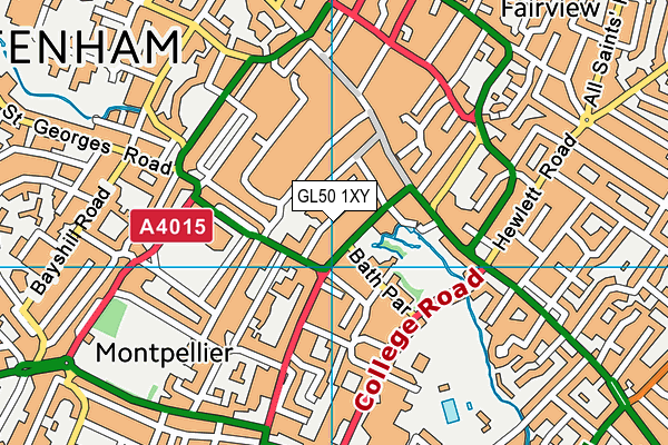 GL50 1XY map - OS VectorMap District (Ordnance Survey) GL50 1XY map - OS VectorMap District (Ordnance Survey)