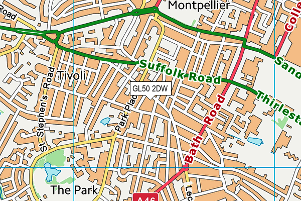 GL50 2DW map - OS VectorMap District (Ordnance Survey) GL50 2DW map - OS VectorMap District (Ordnance Survey)
