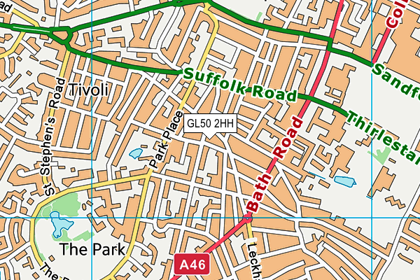 GL50 2HH map - OS VectorMap District (Ordnance Survey)