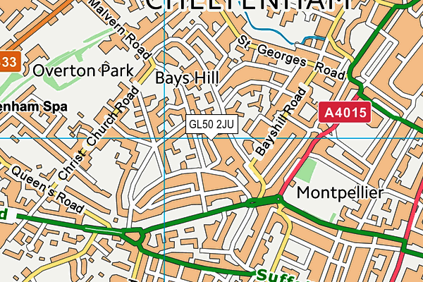 GL50 2JU map - OS VectorMap District (Ordnance Survey)