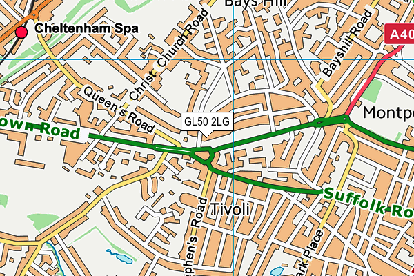 GL50 2LG map - OS VectorMap District (Ordnance Survey) GL50 2LG map - OS VectorMap District (Ordnance Survey)
