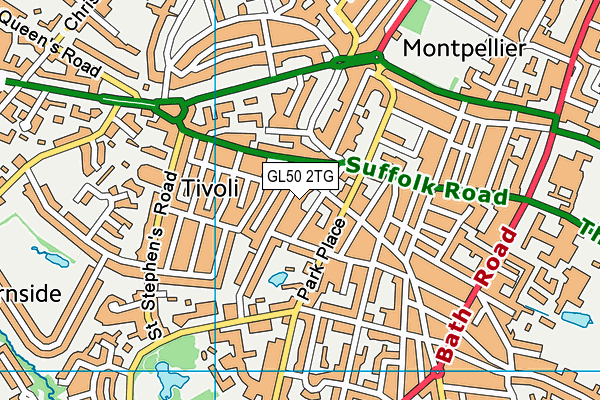 GL50 2TG map - OS VectorMap District (Ordnance Survey) GL50 2TG map - OS VectorMap District (Ordnance Survey)