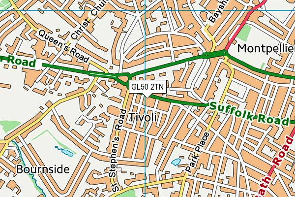 GL50 2TN map - OS VectorMap District (Ordnance Survey) GL50 2TN map - OS VectorMap District (Ordnance Survey)