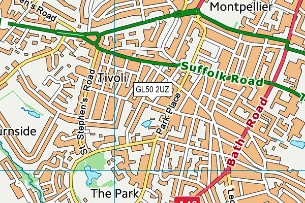 GL50 2UZ map - OS VectorMap District (Ordnance Survey) GL50 2UZ map - OS VectorMap District (Ordnance Survey)