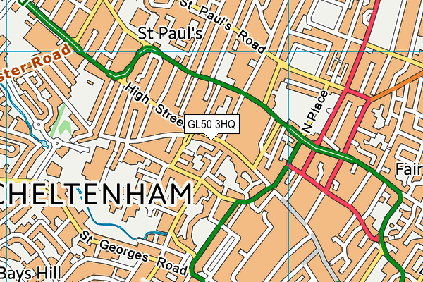 GL50 3HQ map - OS VectorMap District (Ordnance Survey) GL50 3HQ map - OS VectorMap District (Ordnance Survey)