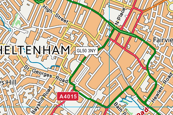 GL50 3NY map - OS VectorMap District (Ordnance Survey)